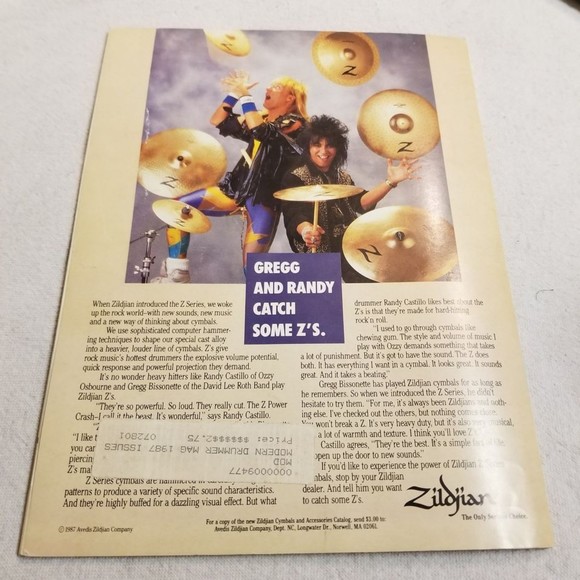 Feb. 1987 Modern Drummer mag Anton Fig Neil Peart - Picture 4 of 8